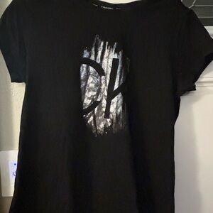 Calvin Klein Black and Silver Graphic Tee